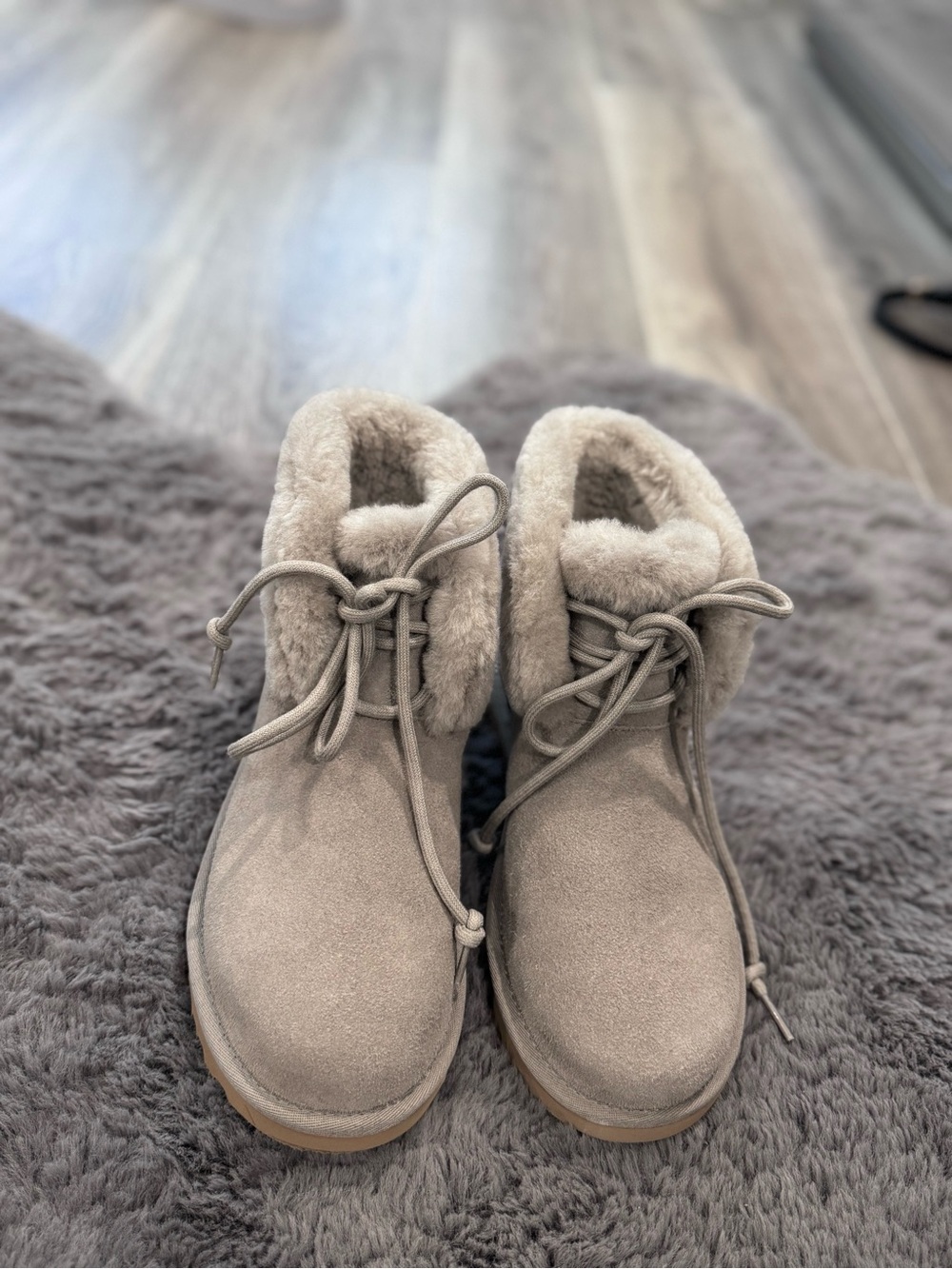 UGG Cream Shearling-Lined Boot